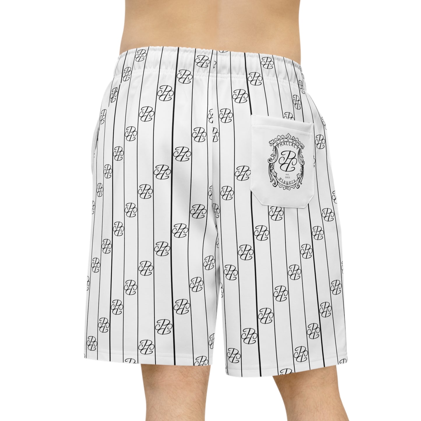 Phallacy Striped Designer Athletic Shorts