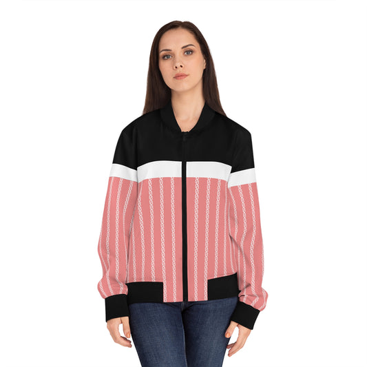 Phallacy Striped Designer Women's Bomber Jacket