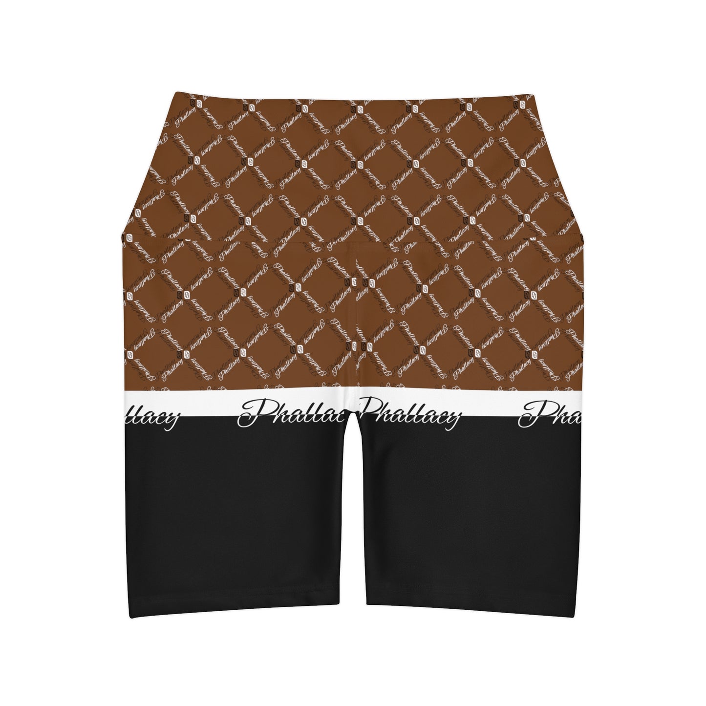 Phallacy XOS Designer Color Block High Waisted Yoga Shorts