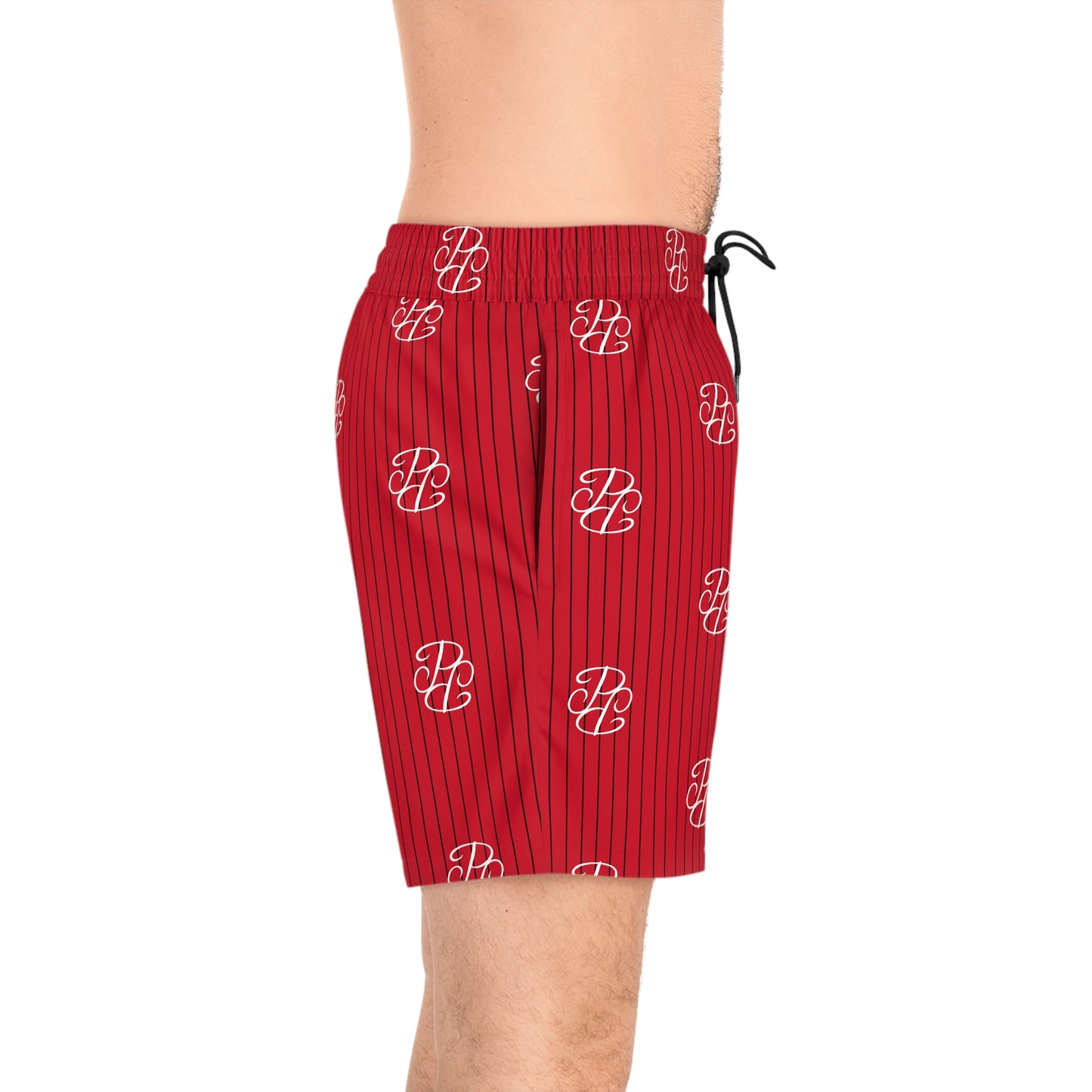 Phallacy Players Striped Designer Swim Shorts