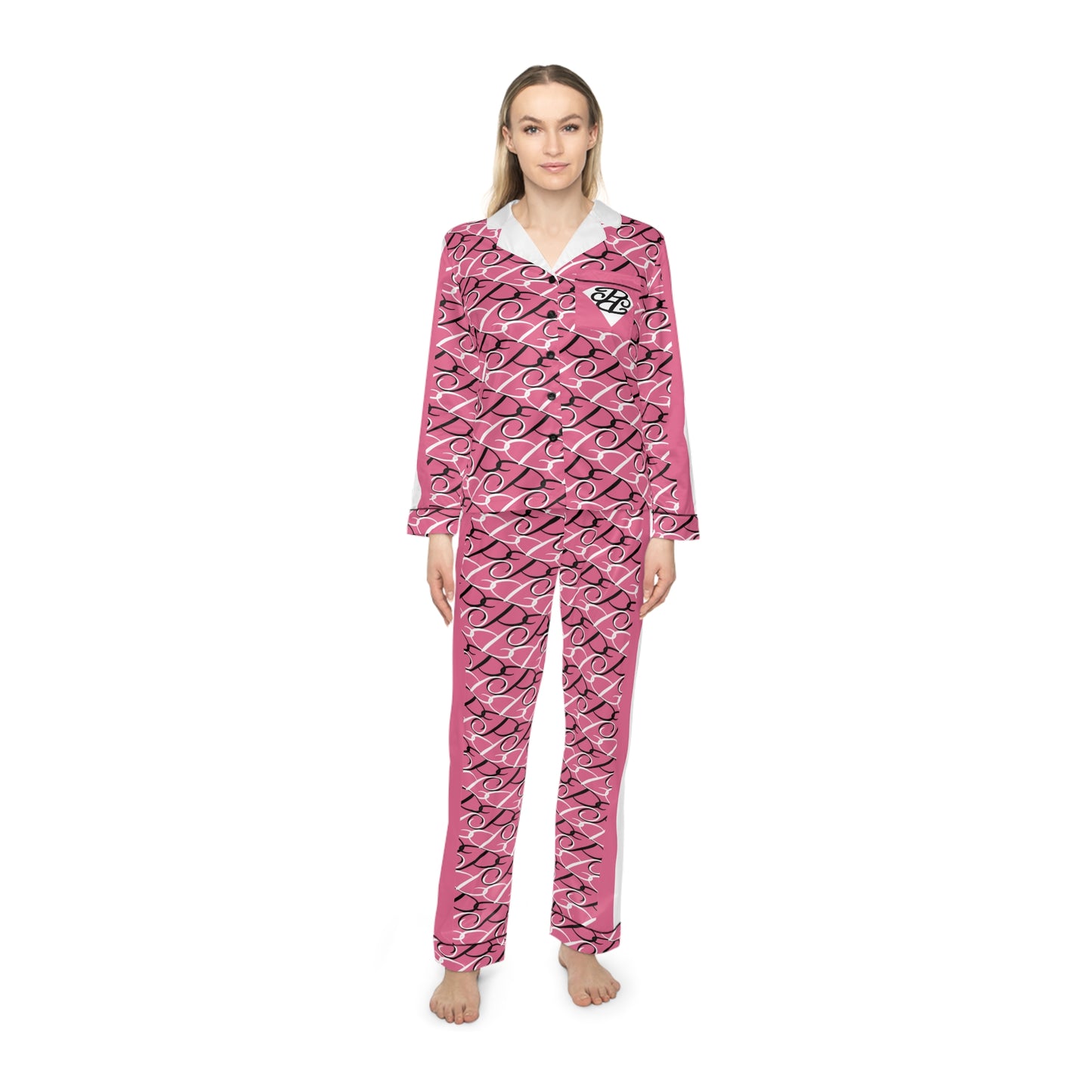 Phallacy Diamond Designer Women's Satin Pajama Set