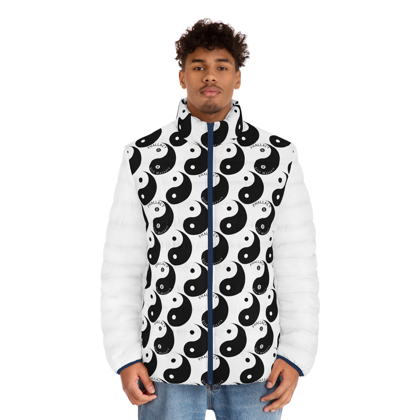 Phallacy Yin-Yang Designer Men's Puffer Jacket