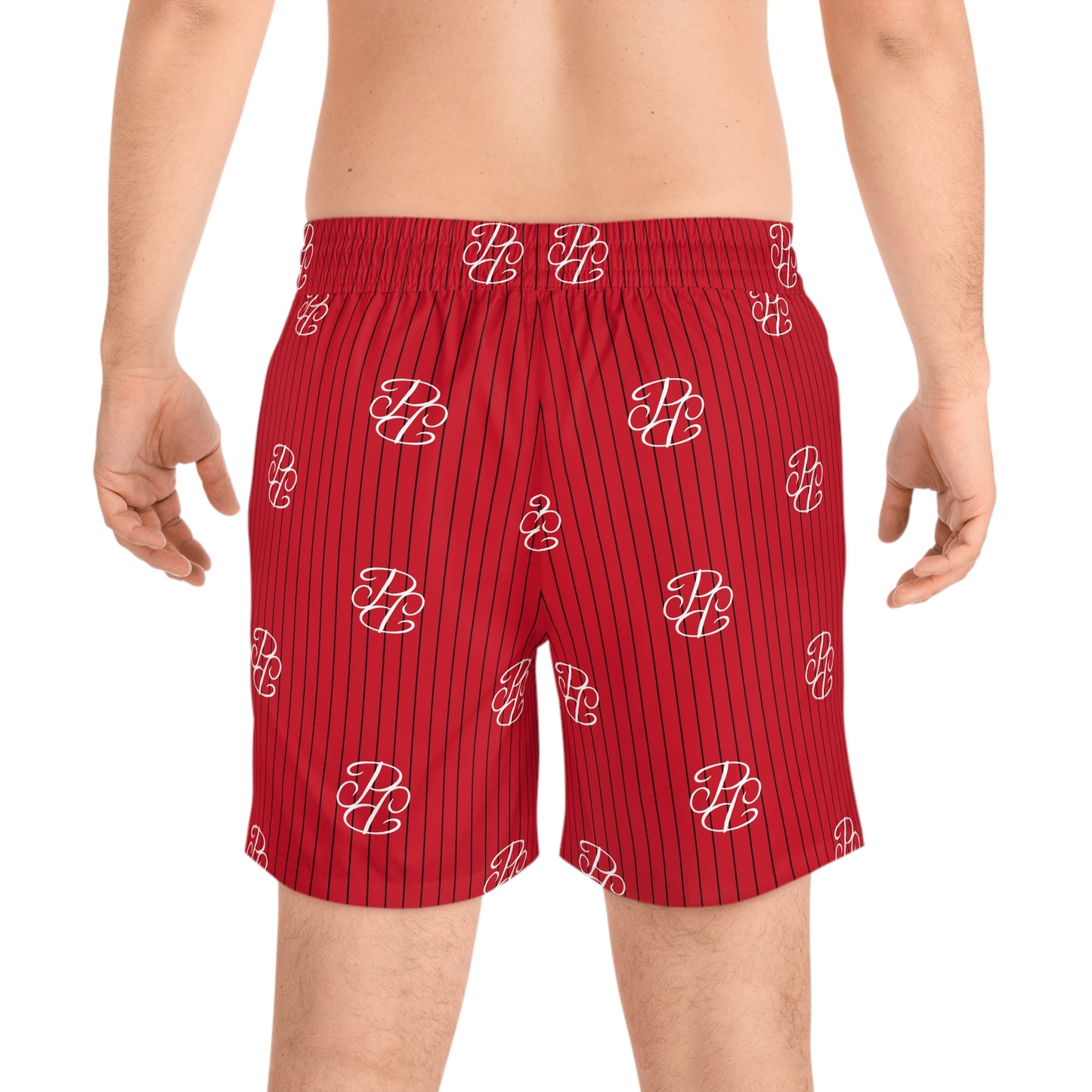 Phallacy Players Striped Designer Swim Shorts