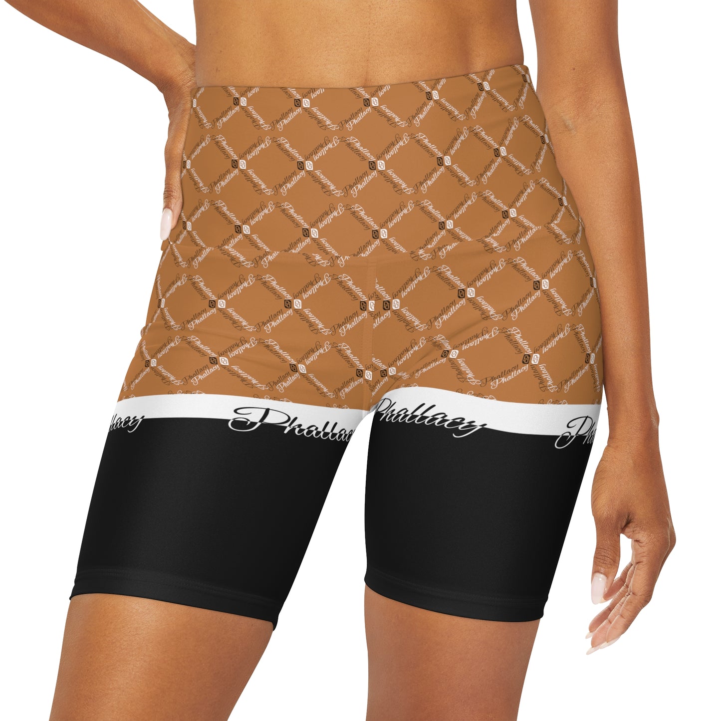 Phallacy XOS Designer Color Block High Waisted Yoga Shorts