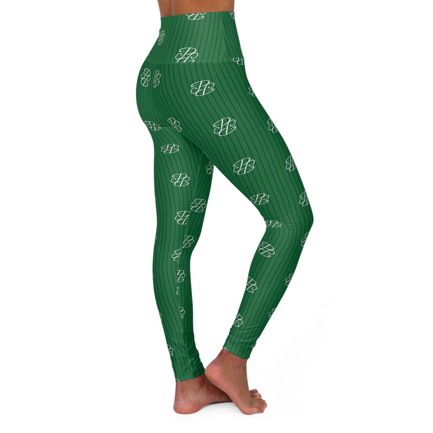 Phallacy Players Striped Designer High Waisted Yoga Leggings