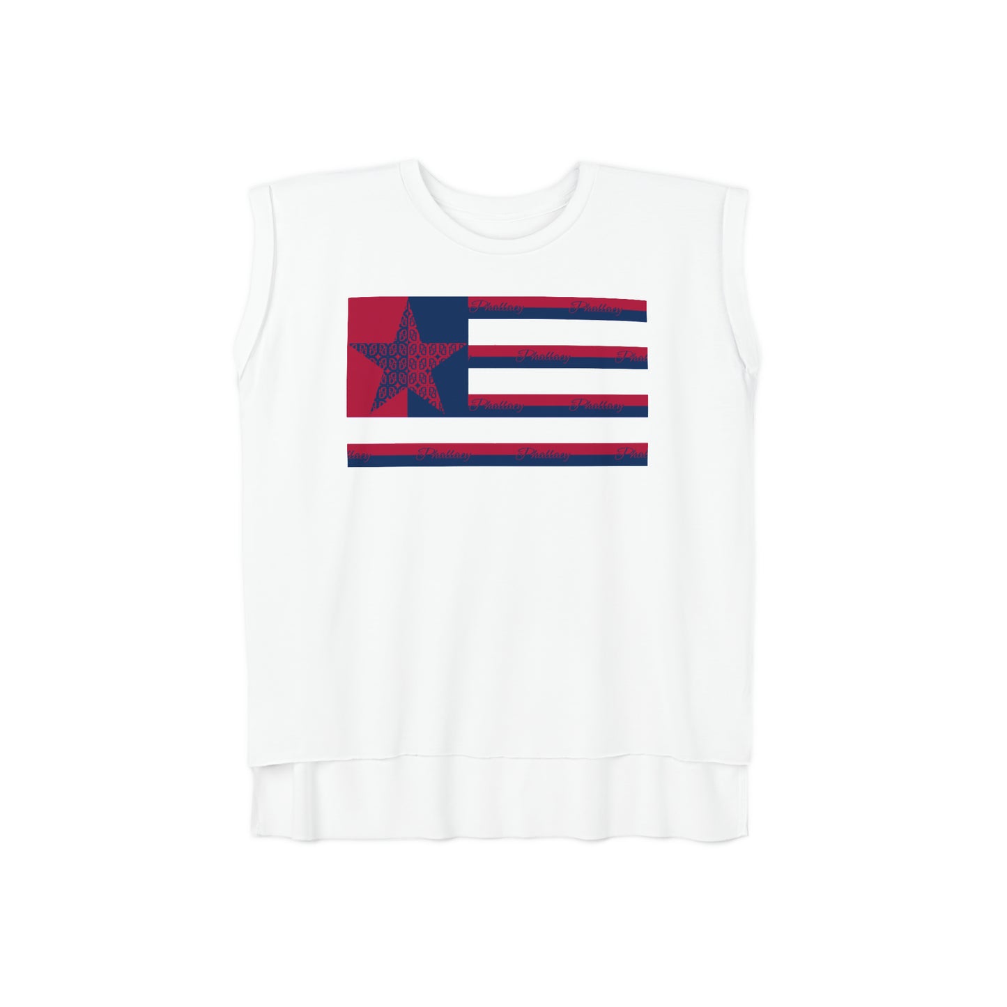 Phallacy Flag Women’s Flowy Rolled Cuffs Muscle Tee