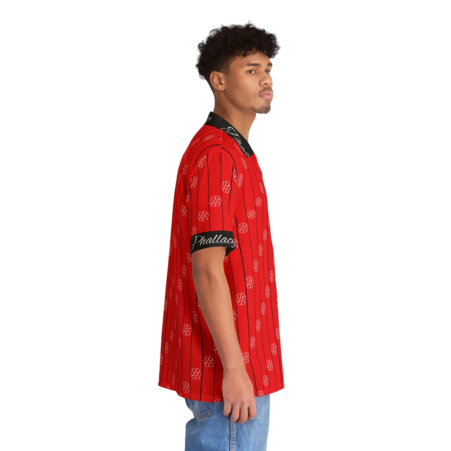 Phallacy Striped Designer Button Up Shirt