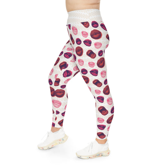 Phallacy Lips Designer Plus Size Leggings