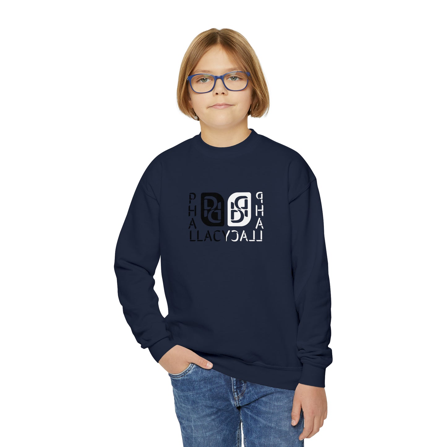 Phallacy Balance Designer Youth Crewneck Sweatshirt