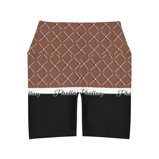 Phallacy XOS Designer Color Block High Waisted Yoga Shorts