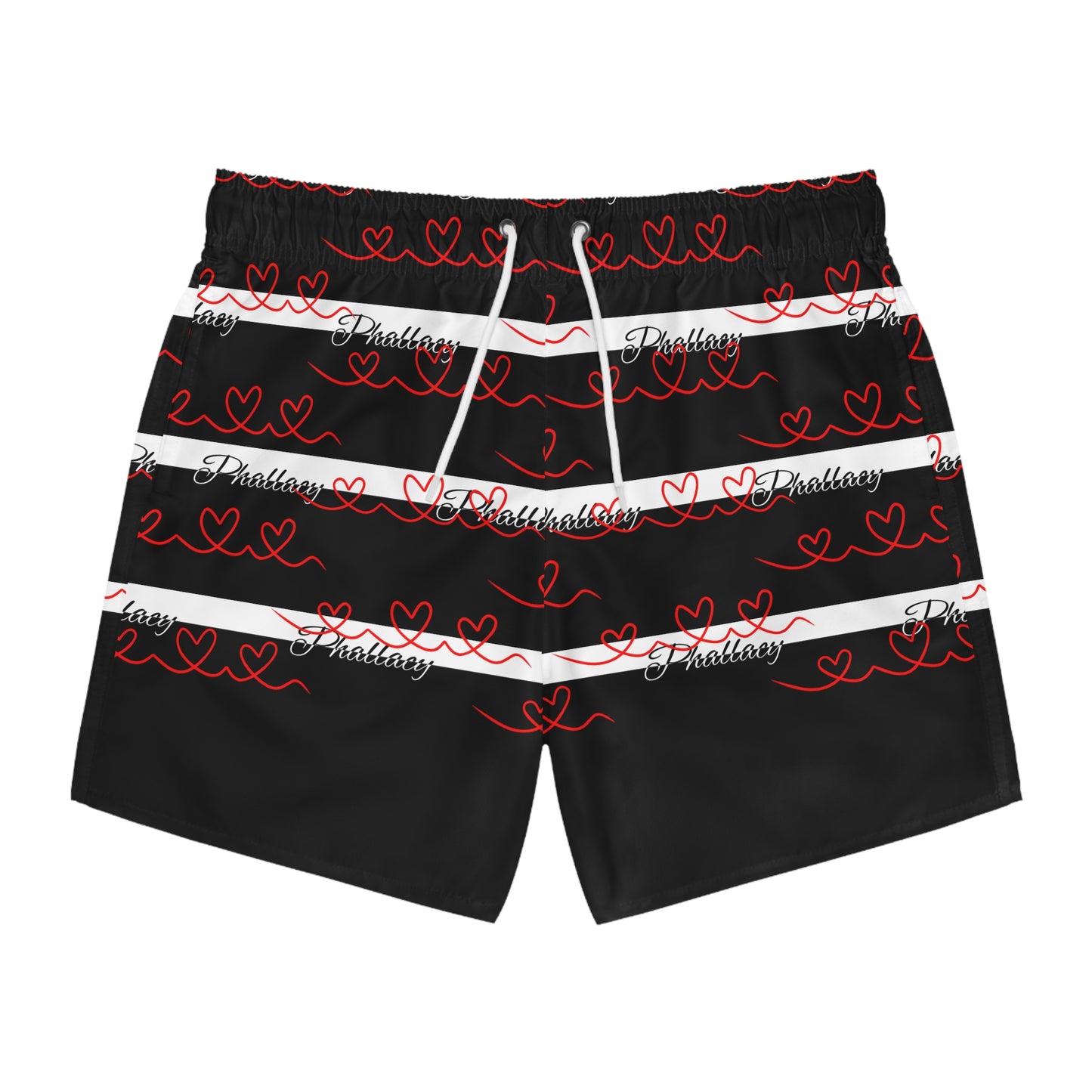 Phallacy Signature Striped Designer Swim Trunks