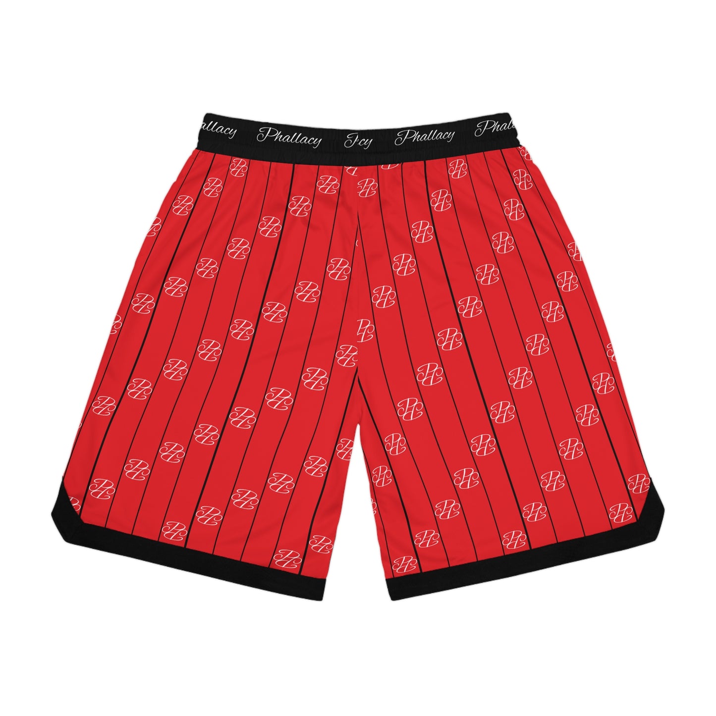 Phallacy Striped Designer Unisex Basketball Shorts