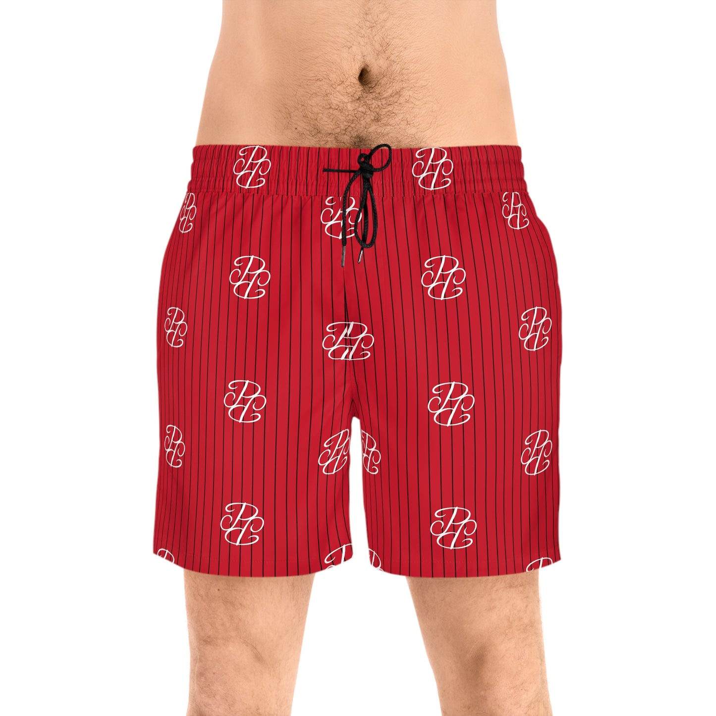 Phallacy Players Striped Designer Swim Shorts