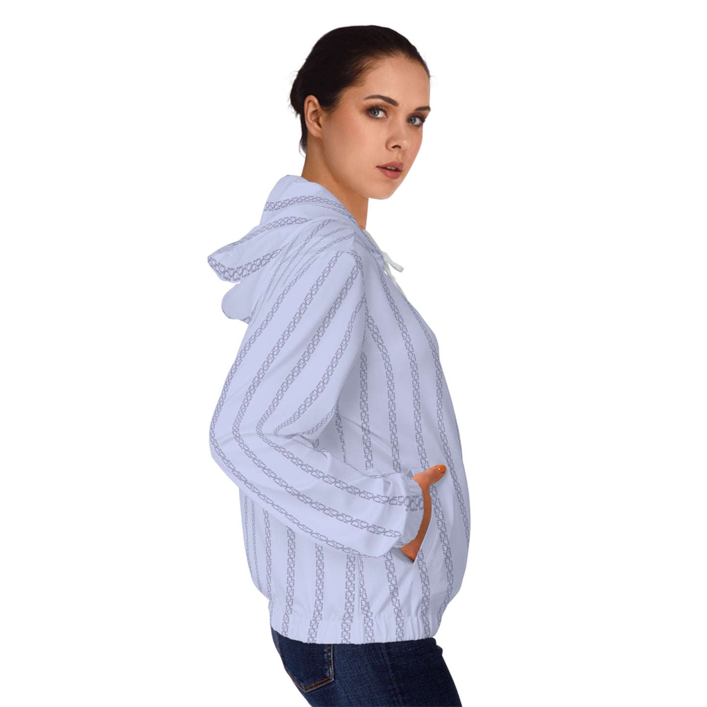 Phallacy Striped Designer Women’s Full-Zip Hoodie