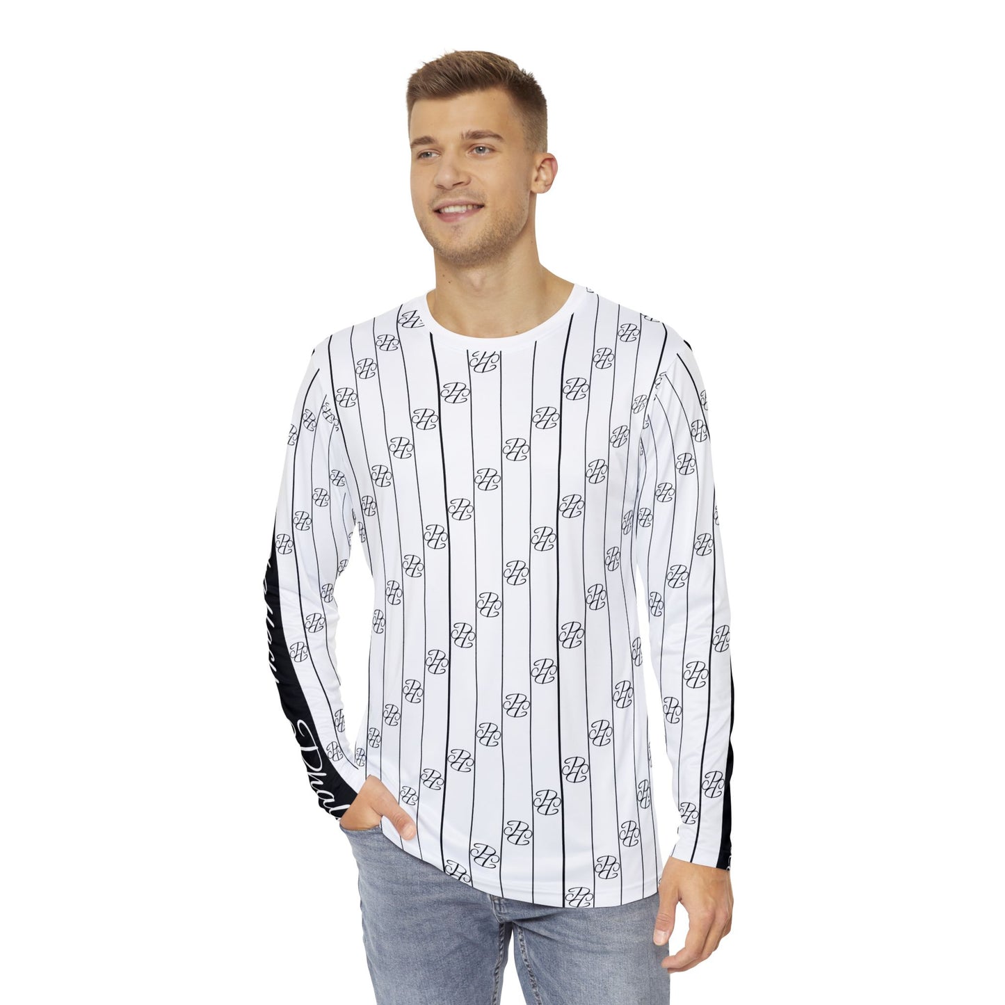 Phallacy Striped Designer Men's Long Sleeve Shirt