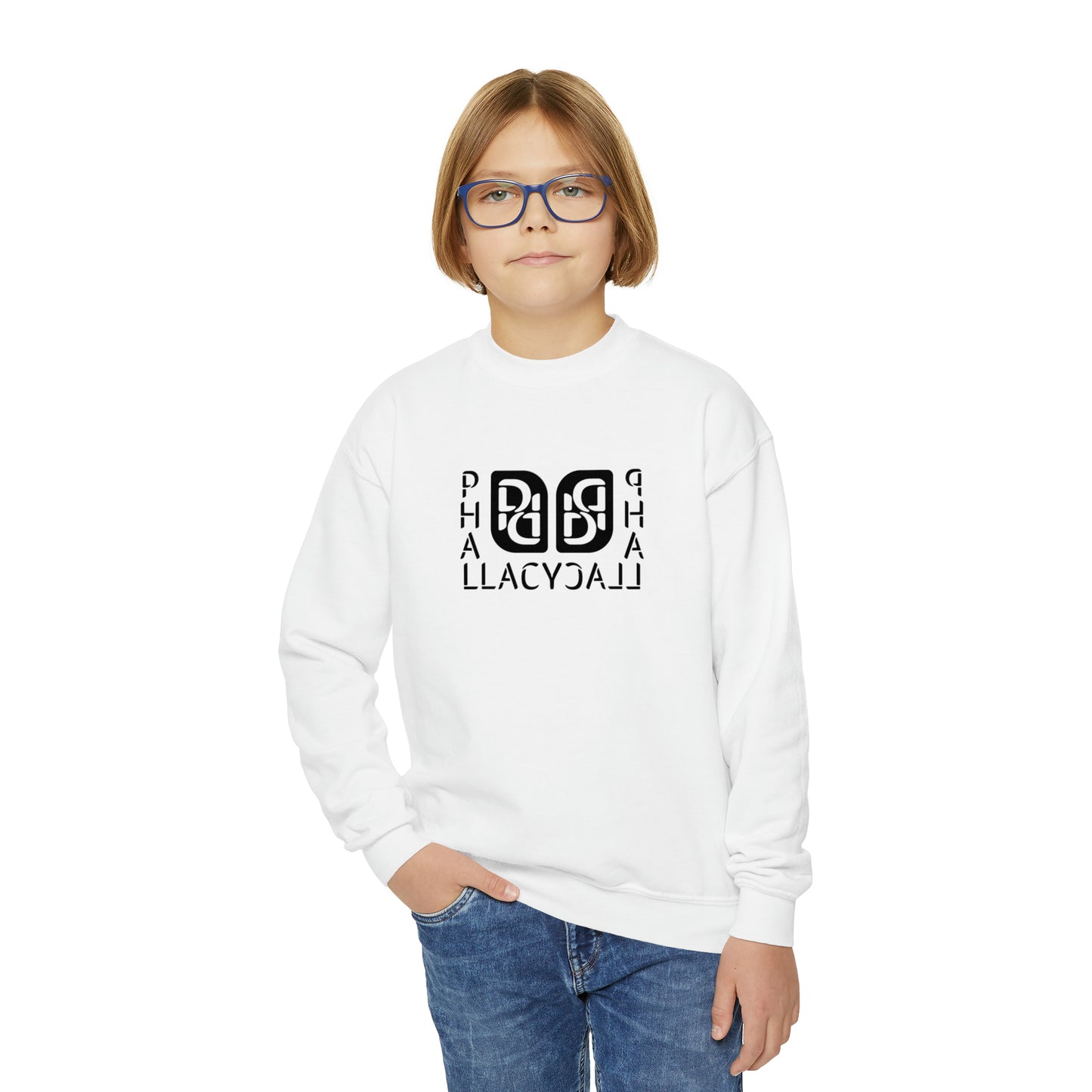 Phallacy Balance Designer Youth Crewneck Sweatshirt