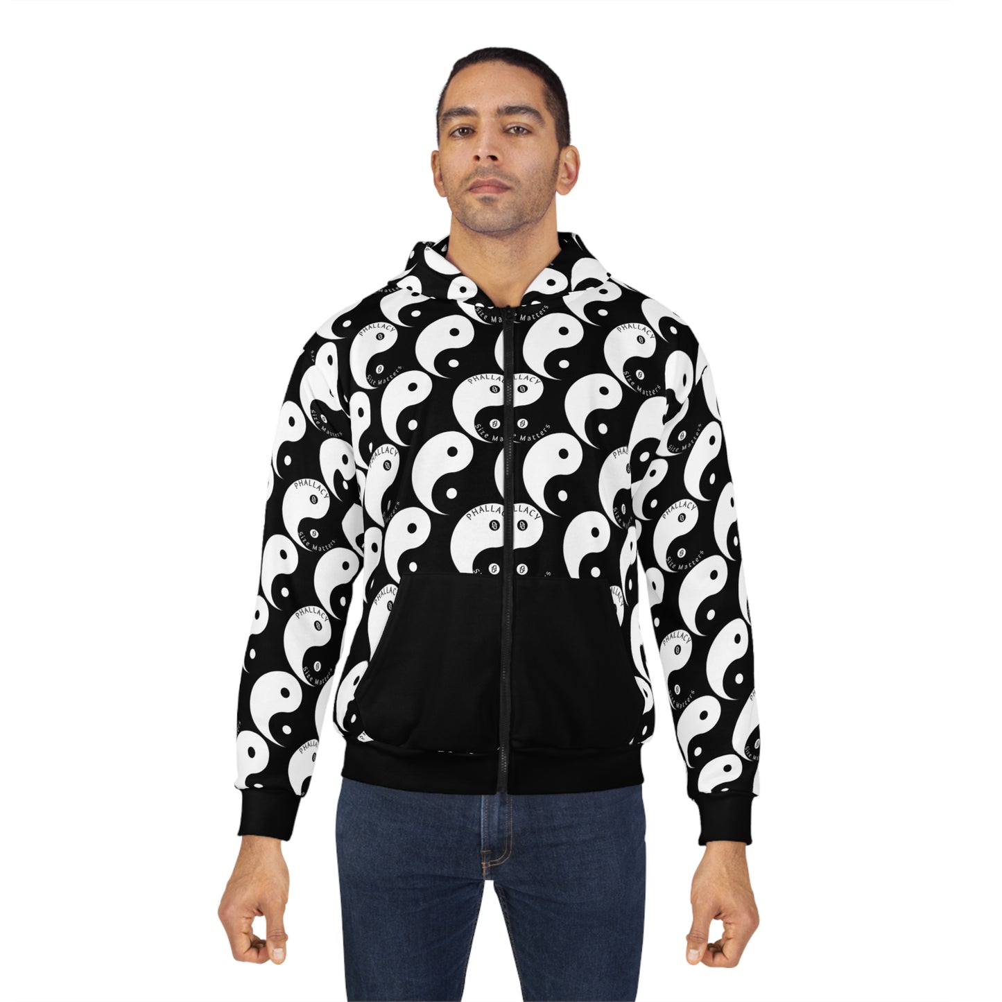 Phallacy Yin-Yang Designer Unisex Zip Hoodie