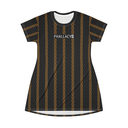 Phallacy Striped Designer T-Shirt Dress