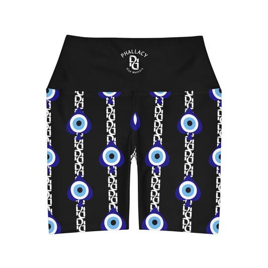 Phallacy Designer High Waisted Yoga Shorts