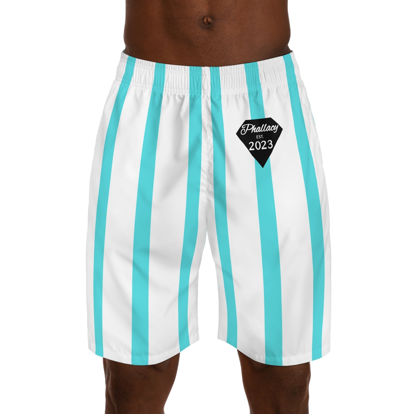 Phallacy Striped Designer Jogger Shorts