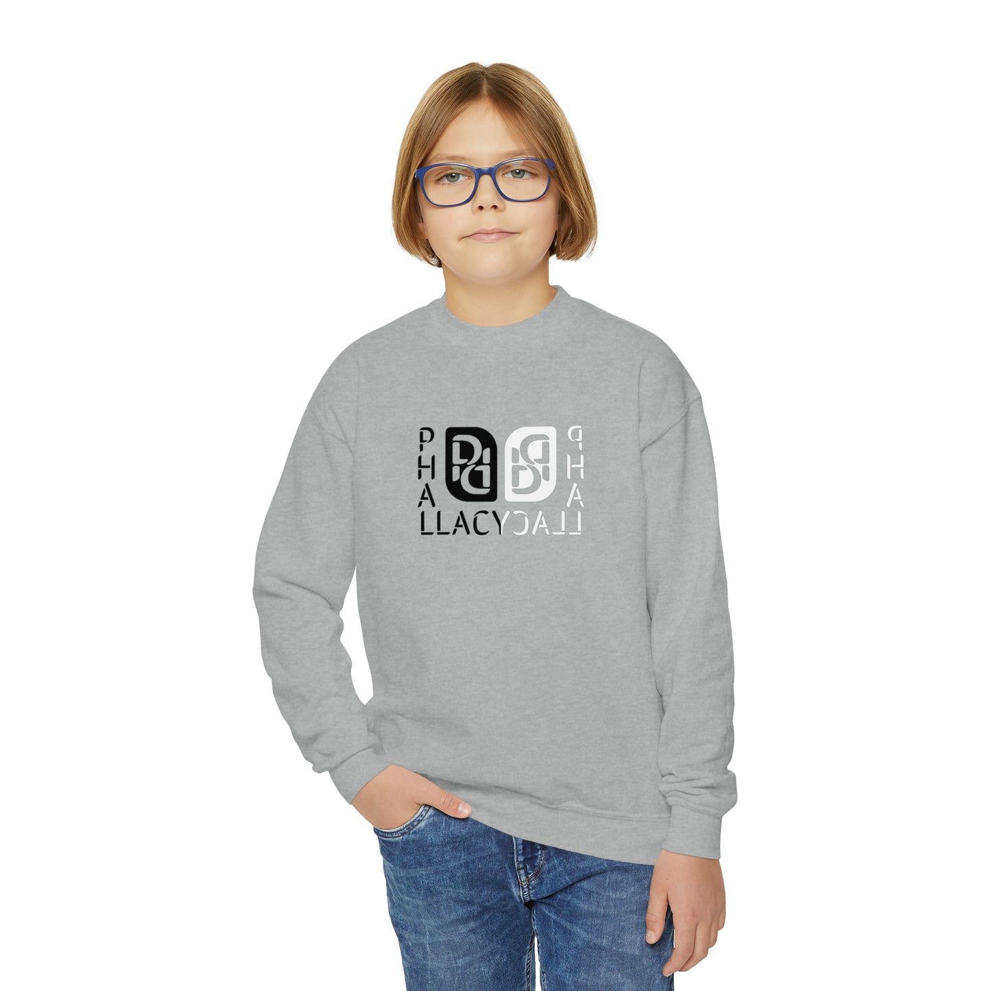 Phallacy Balance Designer Youth Crewneck Sweatshirt