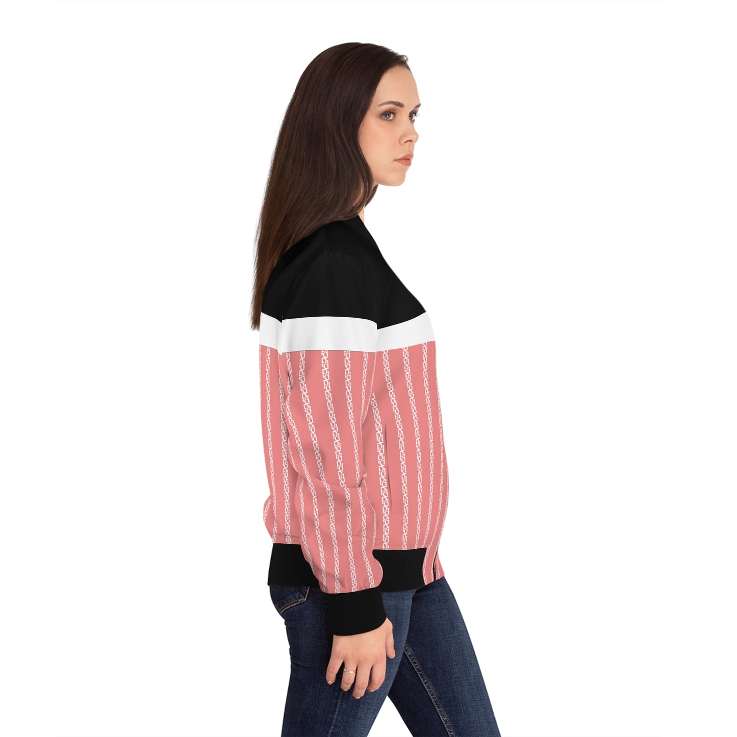 Phallacy Striped Designer Women's Bomber Jacket