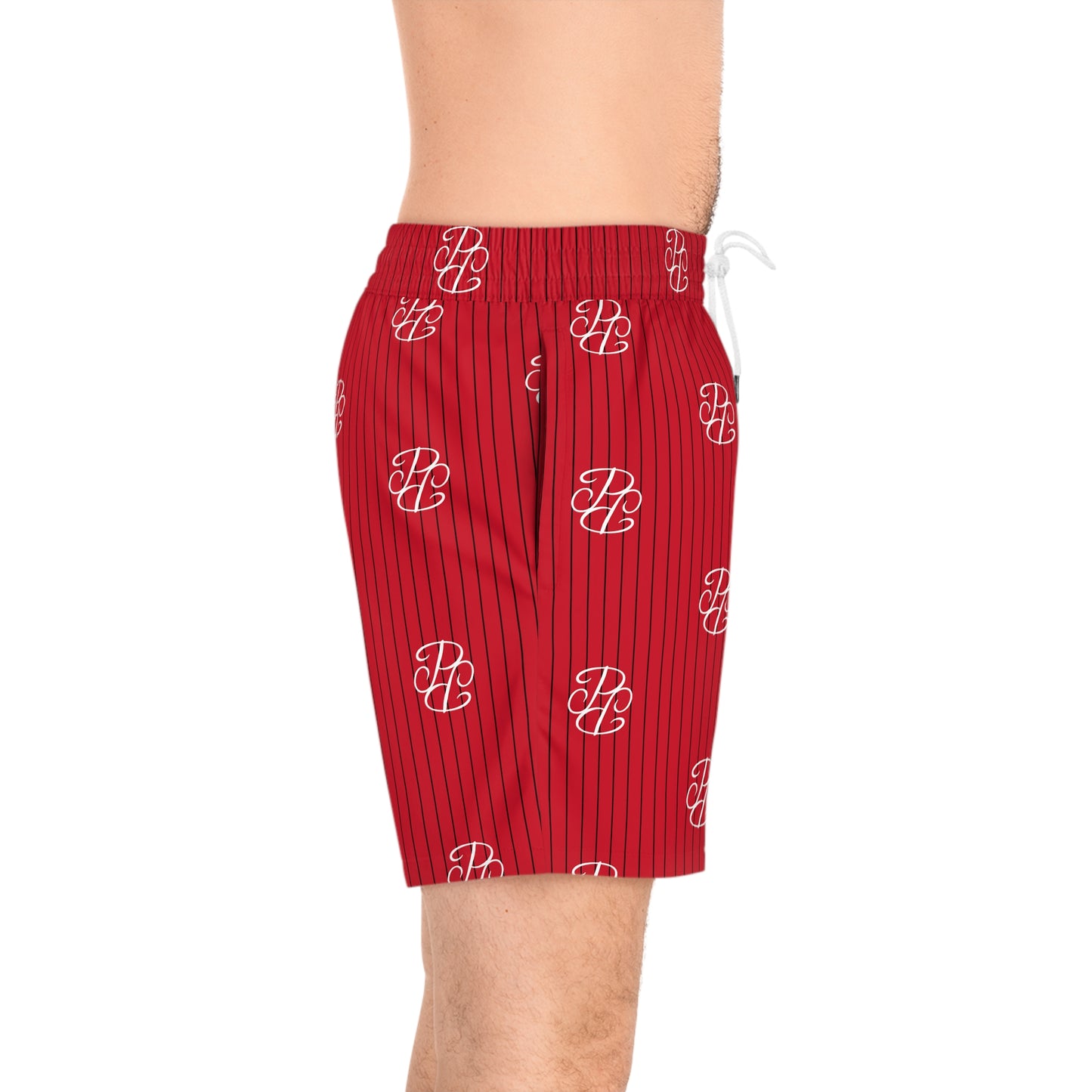 Phallacy Players Striped Designer Swim Shorts