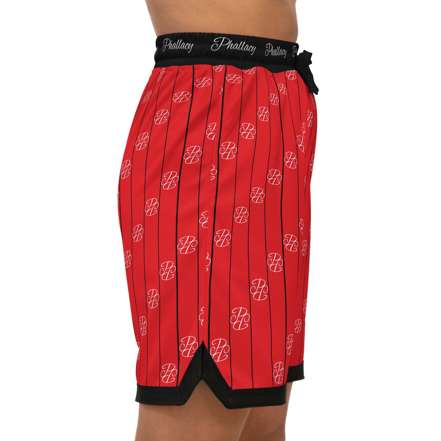 Phallacy Striped Designer Unisex Basketball Shorts