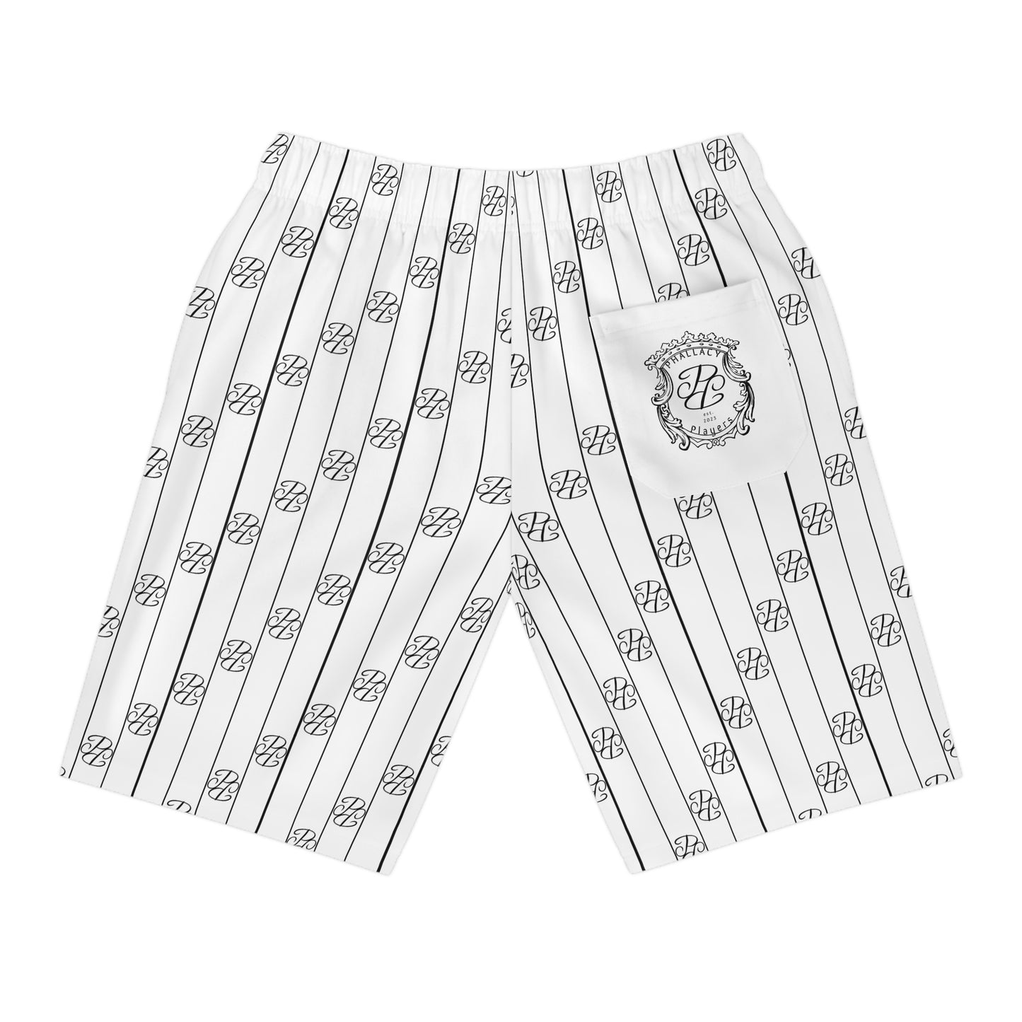 Phallacy Striped Designer Athletic Shorts