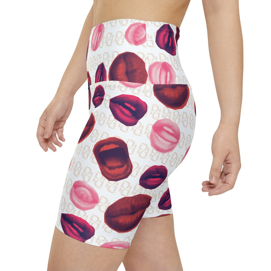 Phallacy Lips Designer Women's Workout Shorts