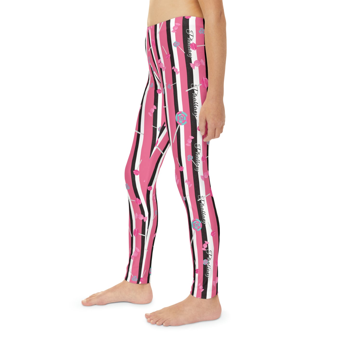 Phallacy Striped Designer Girls Leggings