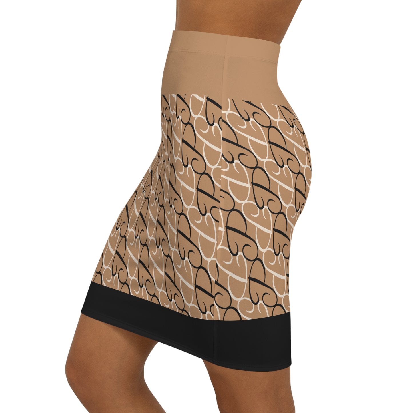 Phallacy Players Designer Mid-Waist Pencil Skirt