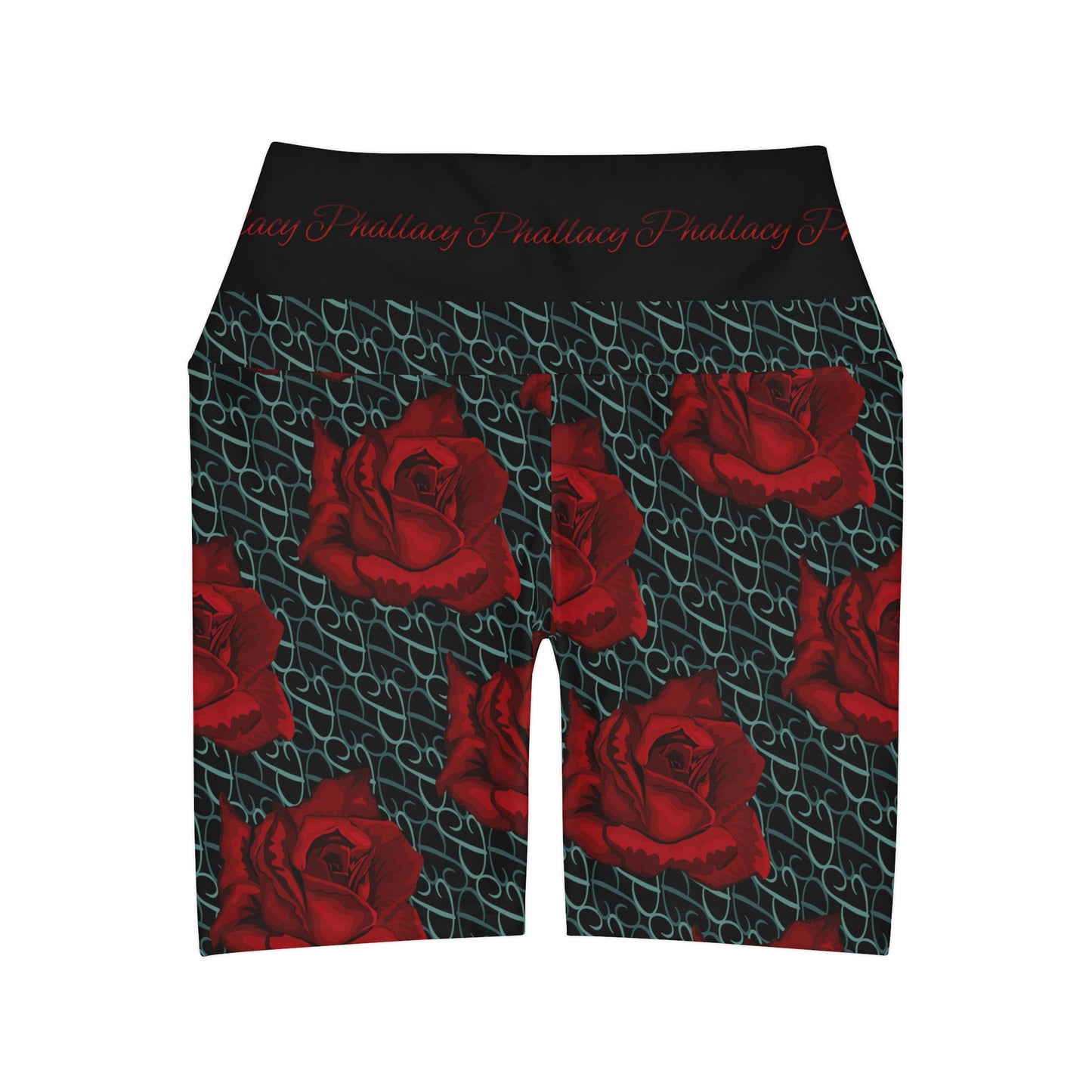 Phallacy Designer Floral High Waisted Yoga Shorts