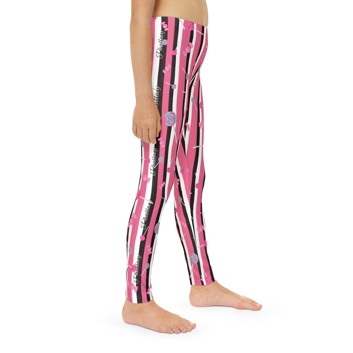 Phallacy Striped Designer Girls Leggings