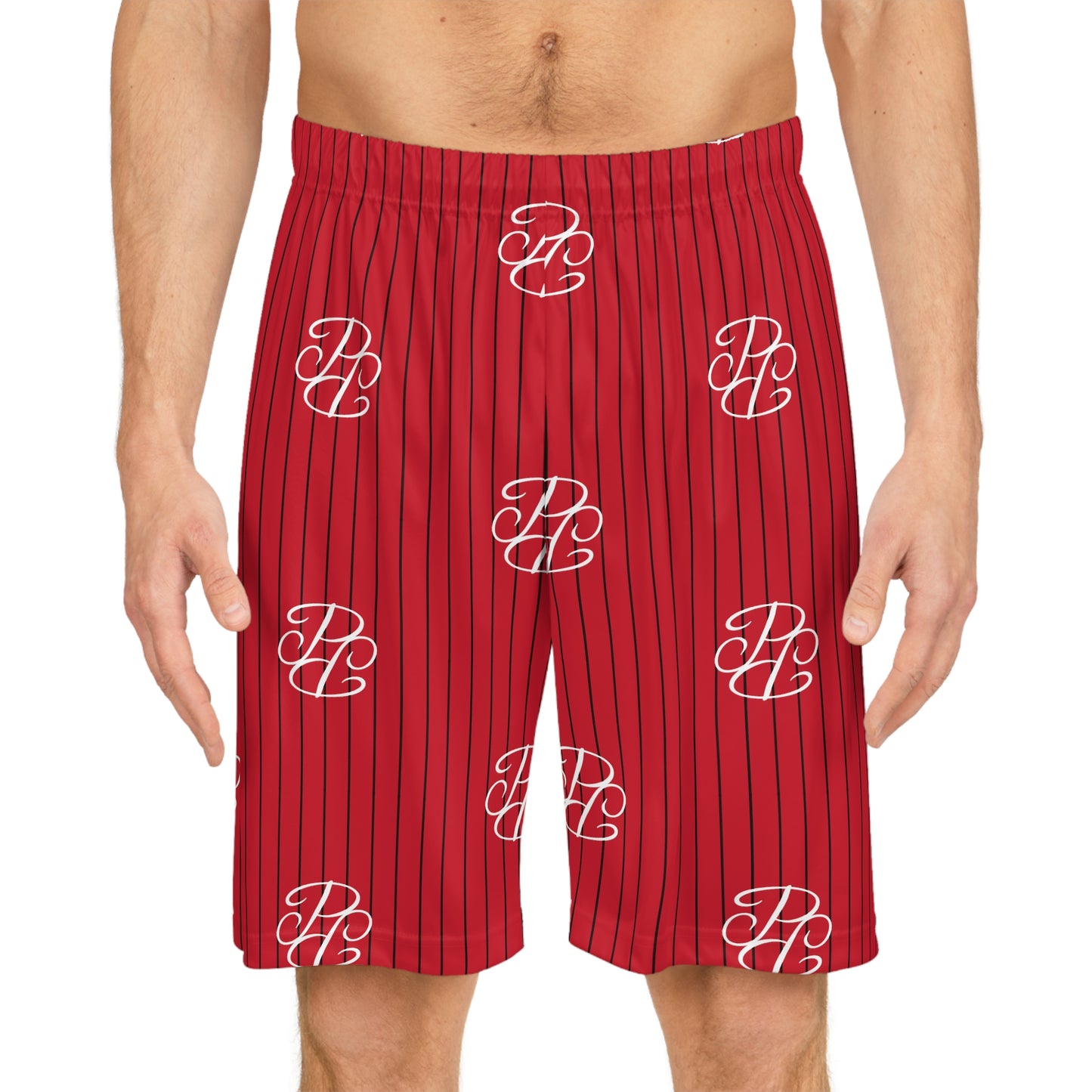 Phallacy Players Striped Designer Basketball Shorts