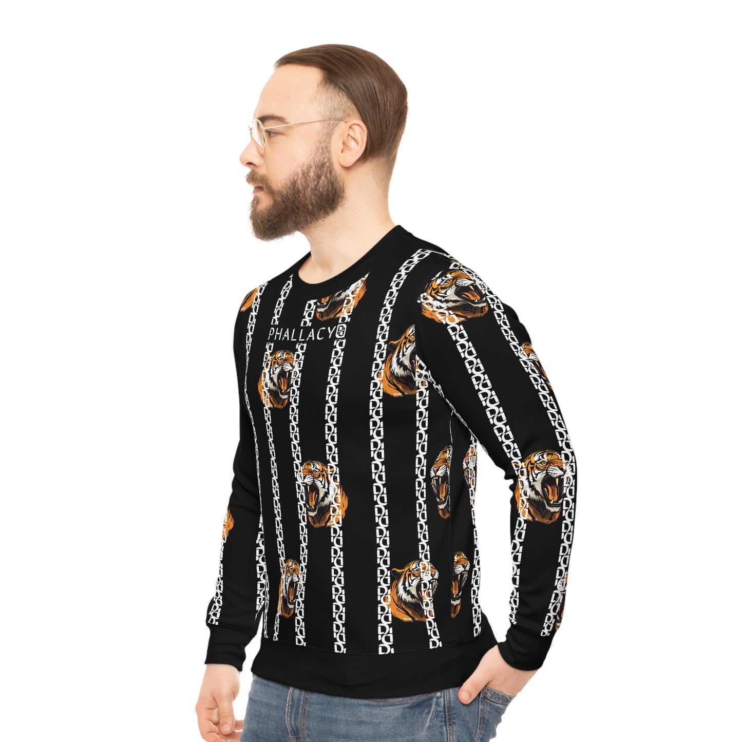 Phallacy Striped Designer Lightweight Sweatshirt