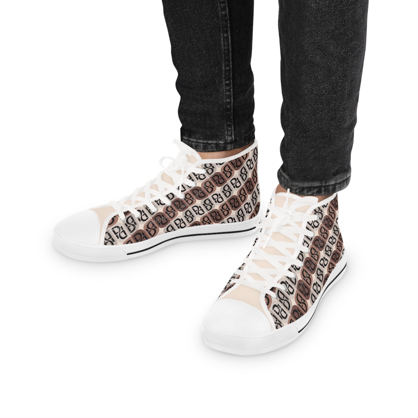 Phallacy Monogram Designer Men's High Top Sneakers