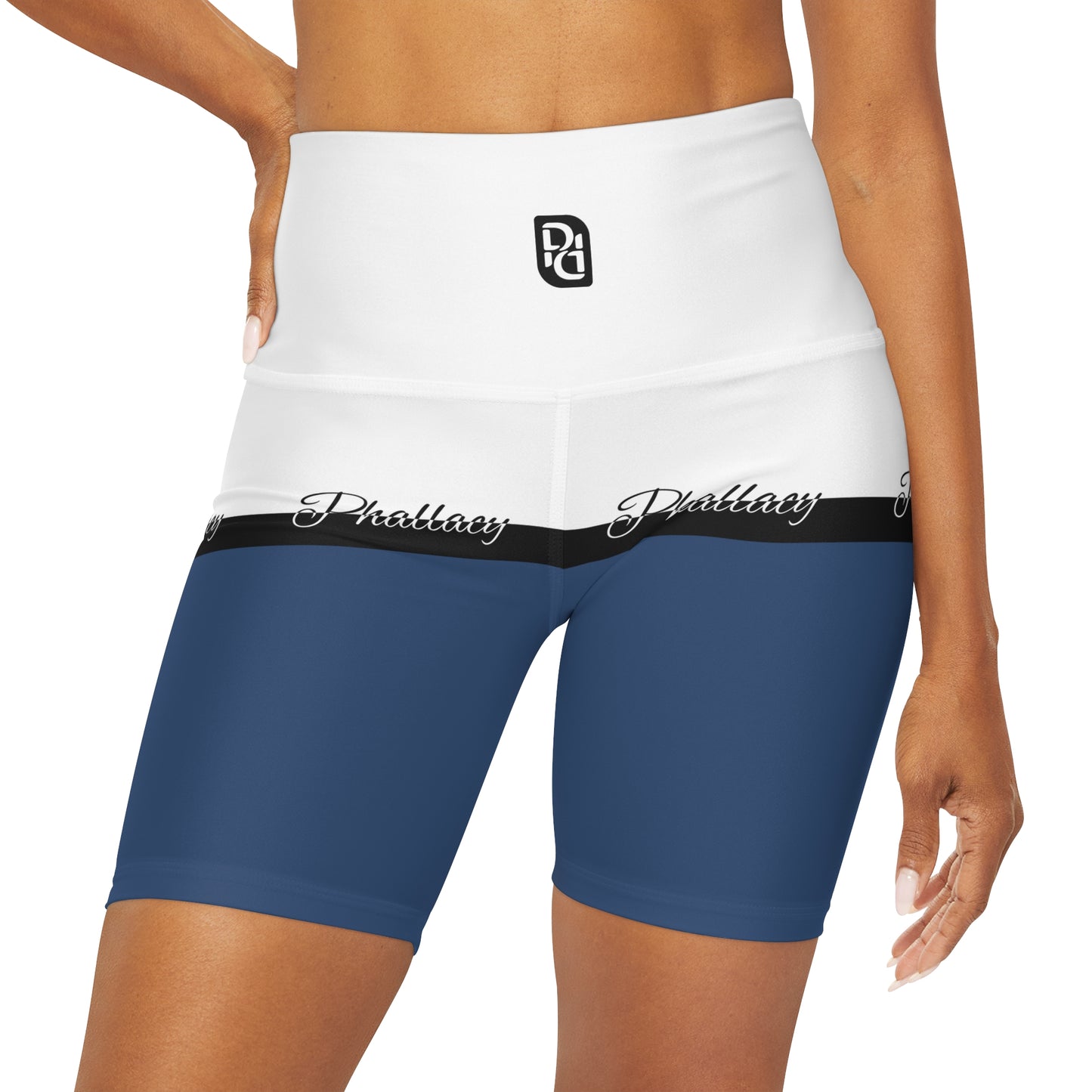 Phallacy Signature Designer High Waisted Yoga Shorts