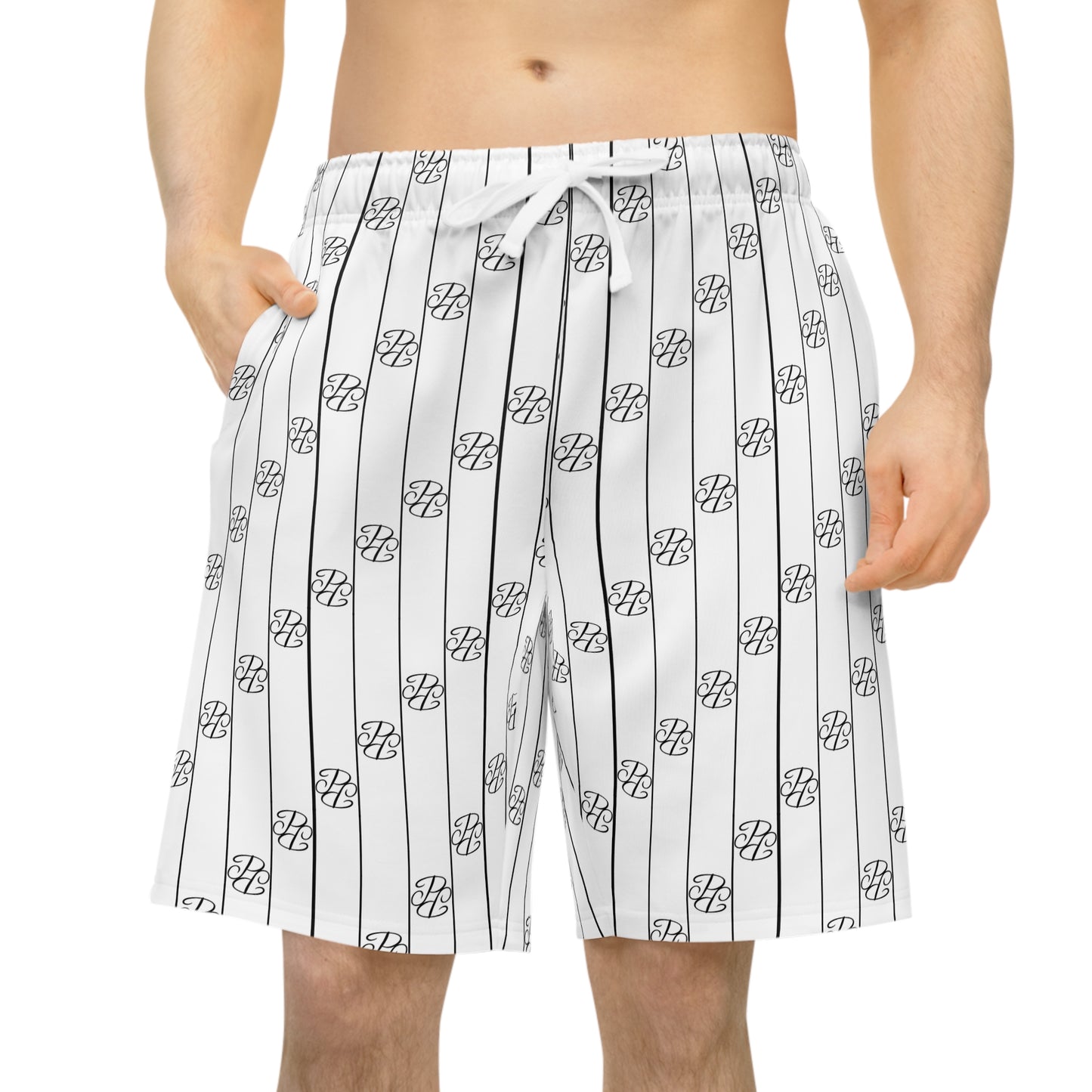 Phallacy Striped Designer Athletic Shorts