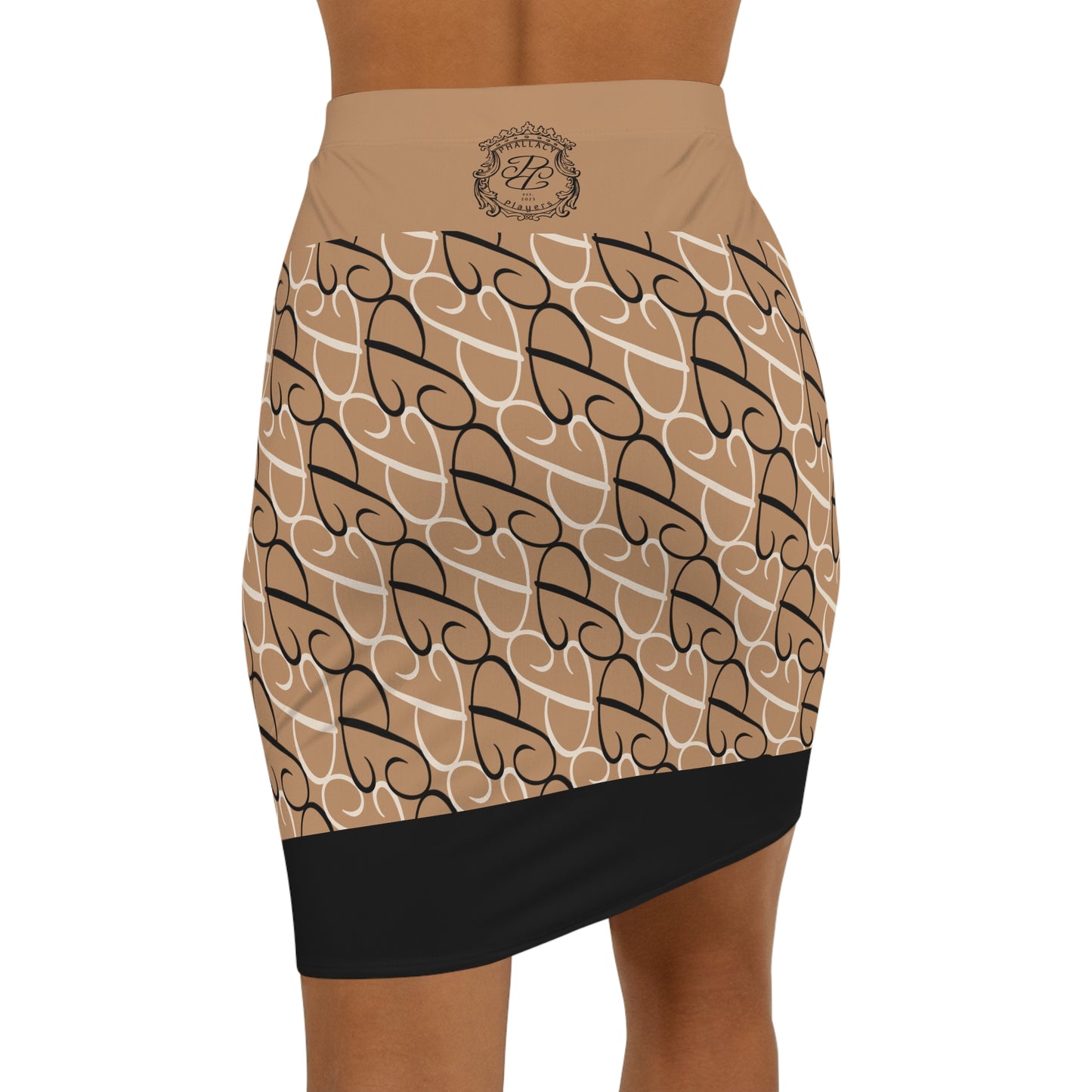 Phallacy Players Designer Mid-Waist Pencil Skirt