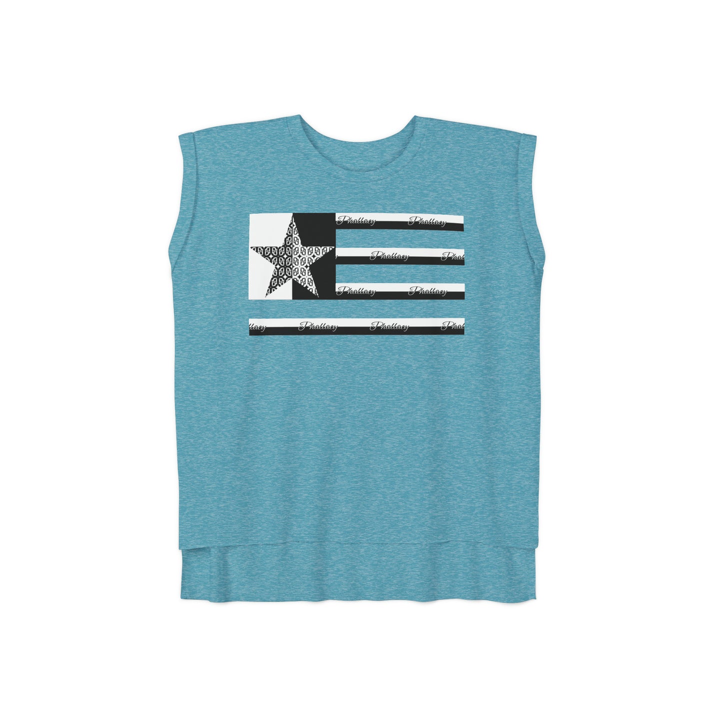 Phallacy Flag Women’s Flowy Rolled Cuffs Muscle Tee