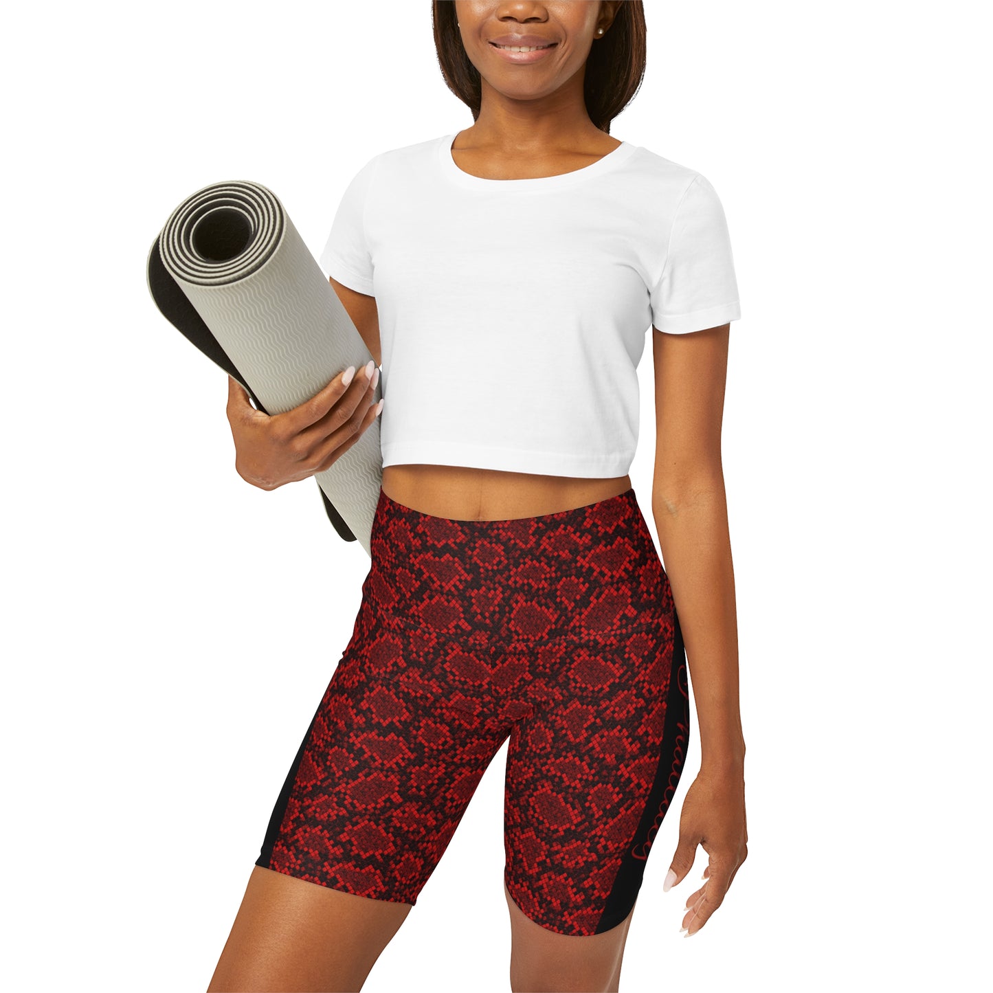 Phallacy Designer High Waisted Yoga Shorts