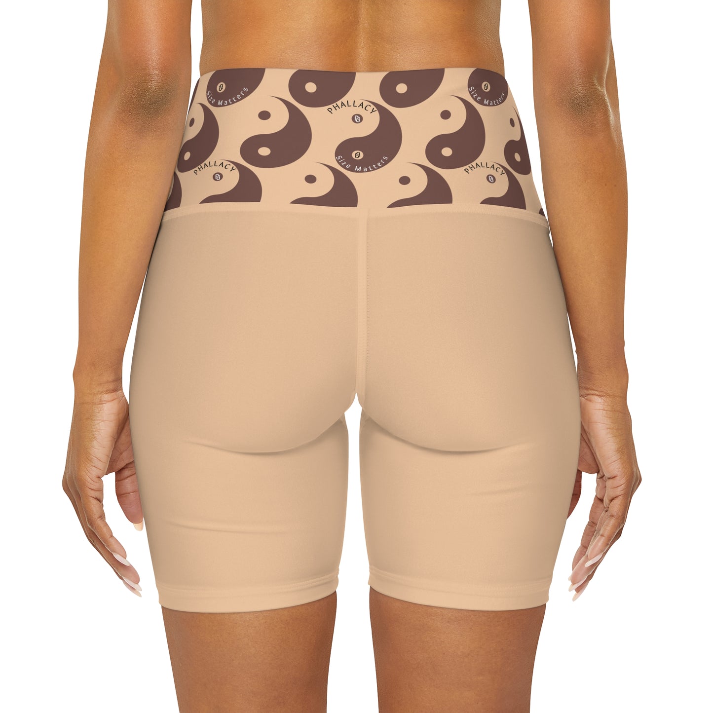 Phallacy Yin-Yang Designer High Waisted Yoga Shorts