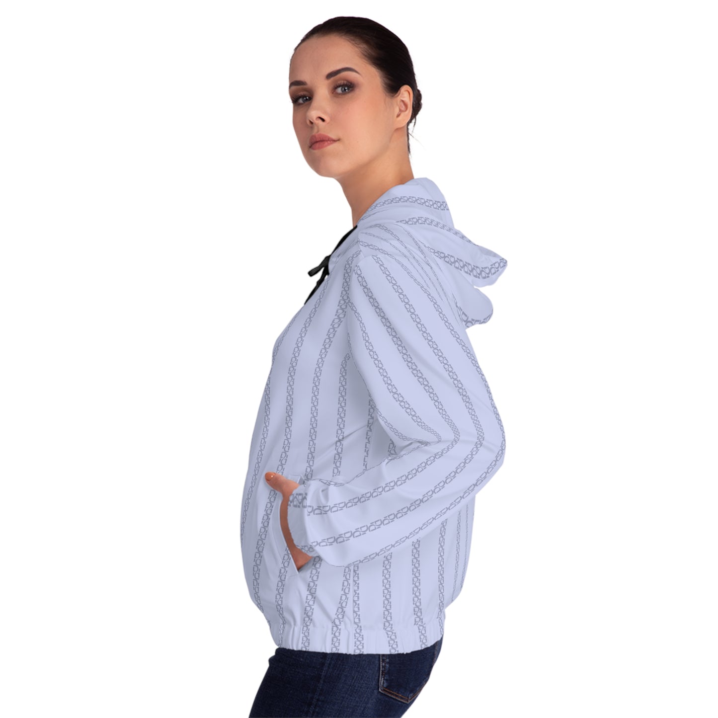 Phallacy Striped Designer Women’s Full-Zip Hoodie