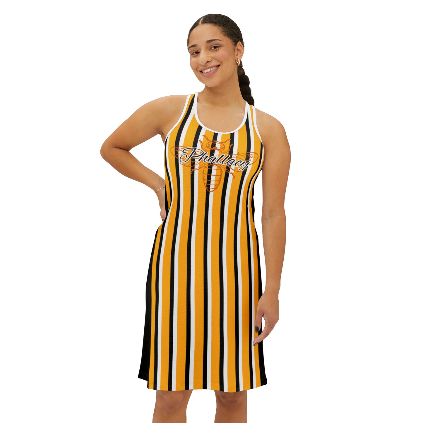 Phallacy Striped Designer Racerback Dress