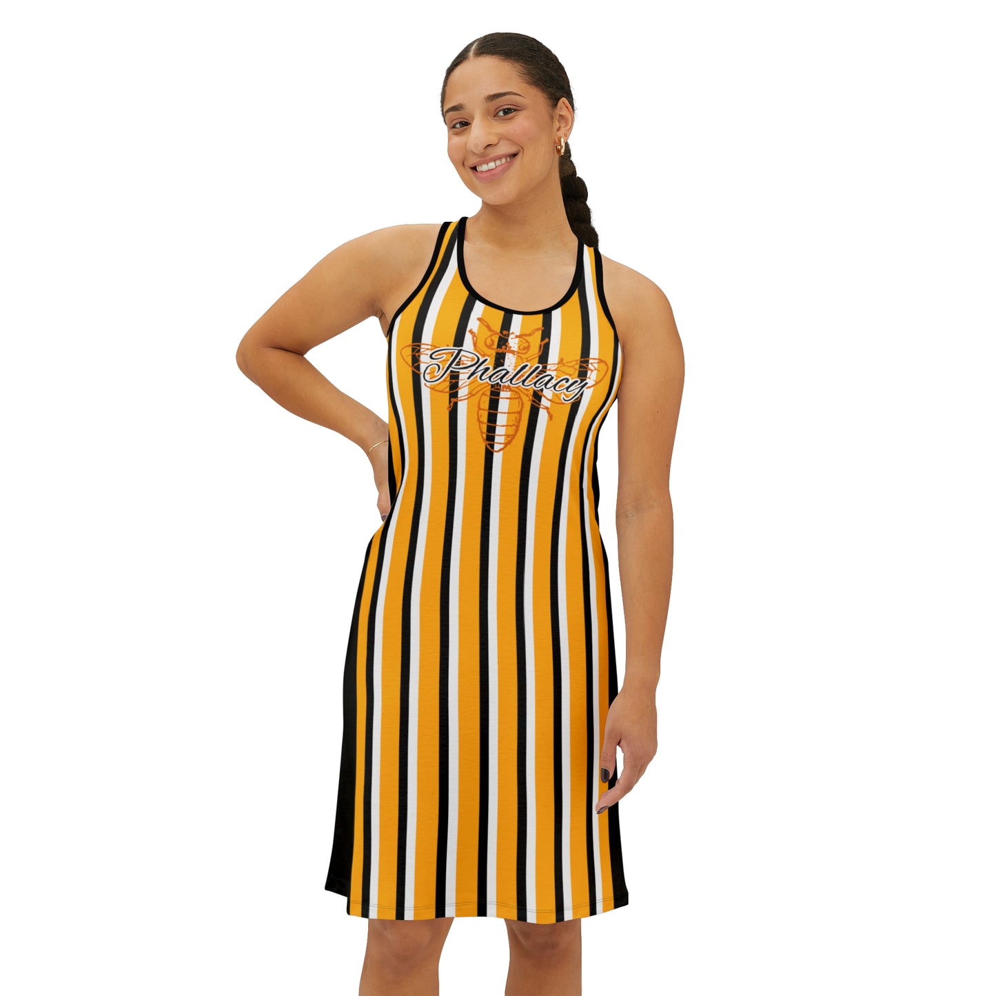 Phallacy Striped Designer Racerback Dress