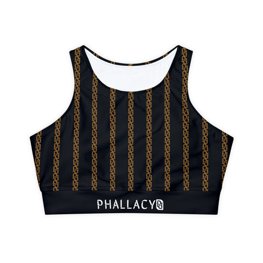 Phallacy Striped Designer Fully Lined, Padded Sports Bra