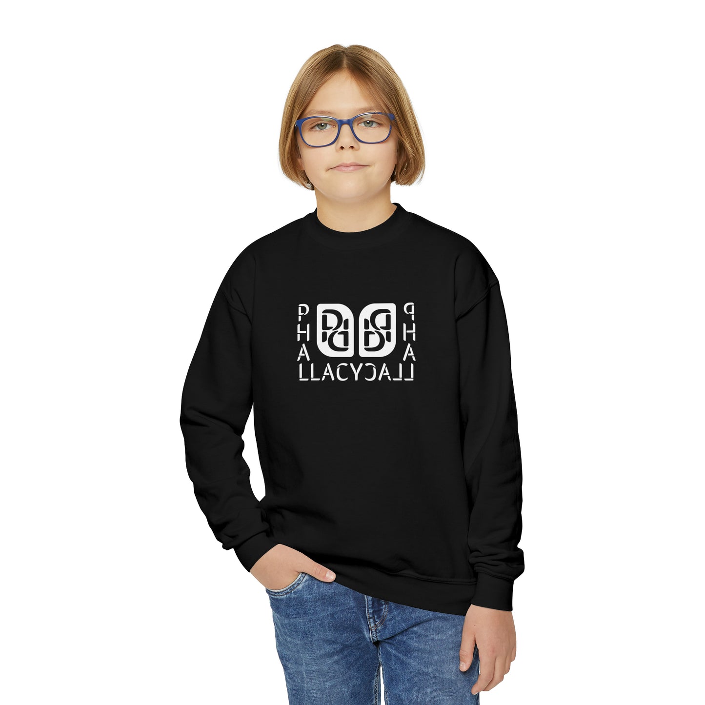 Phallacy Balance Designer Youth Crewneck Sweatshirt