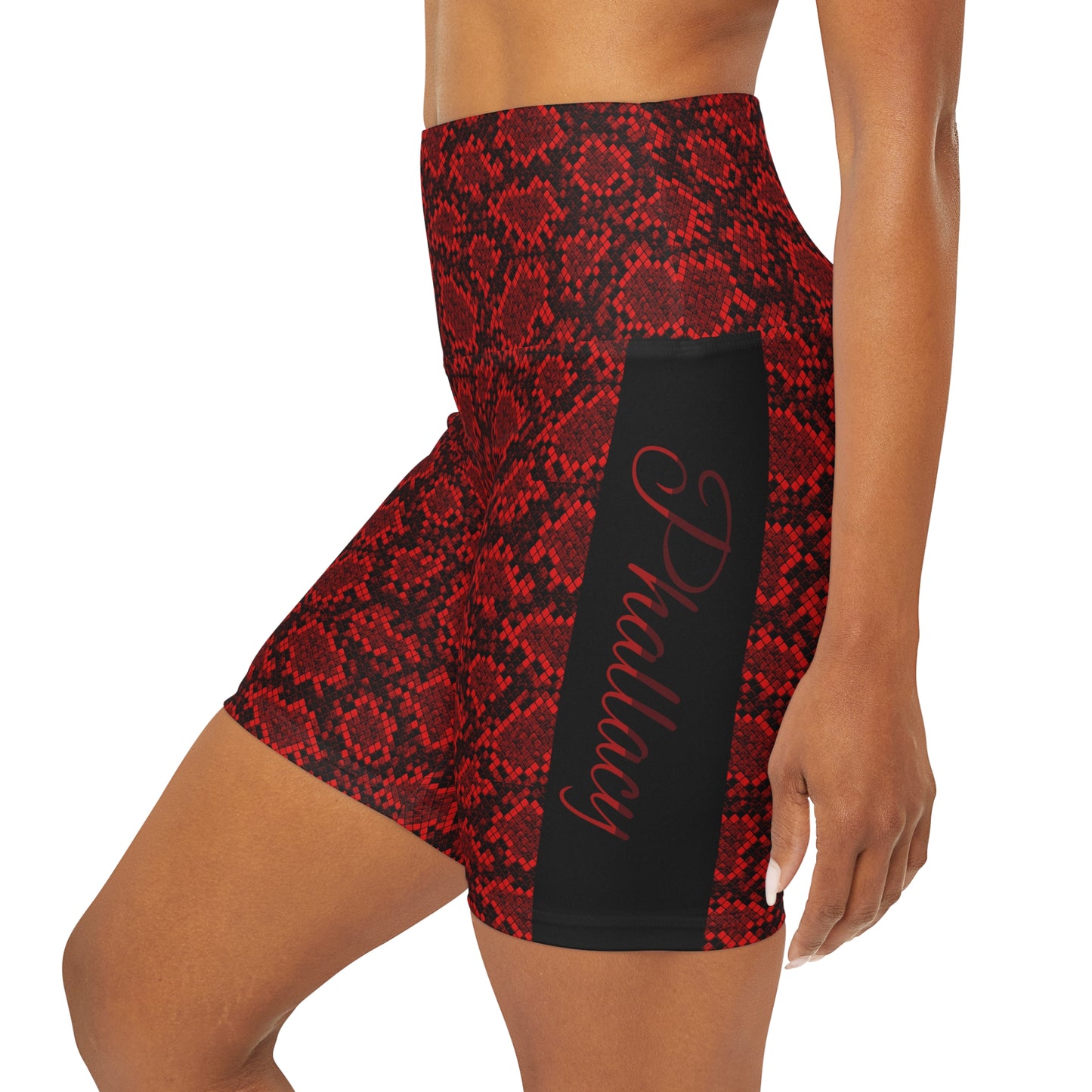 Phallacy Designer High Waisted Yoga Shorts