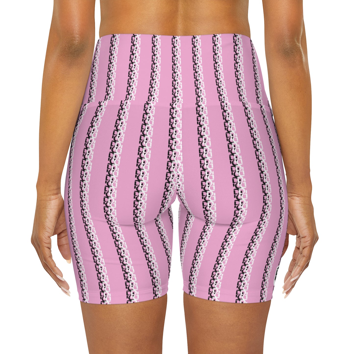 Phallacy Striped Designer High Waisted Yoga Shorts